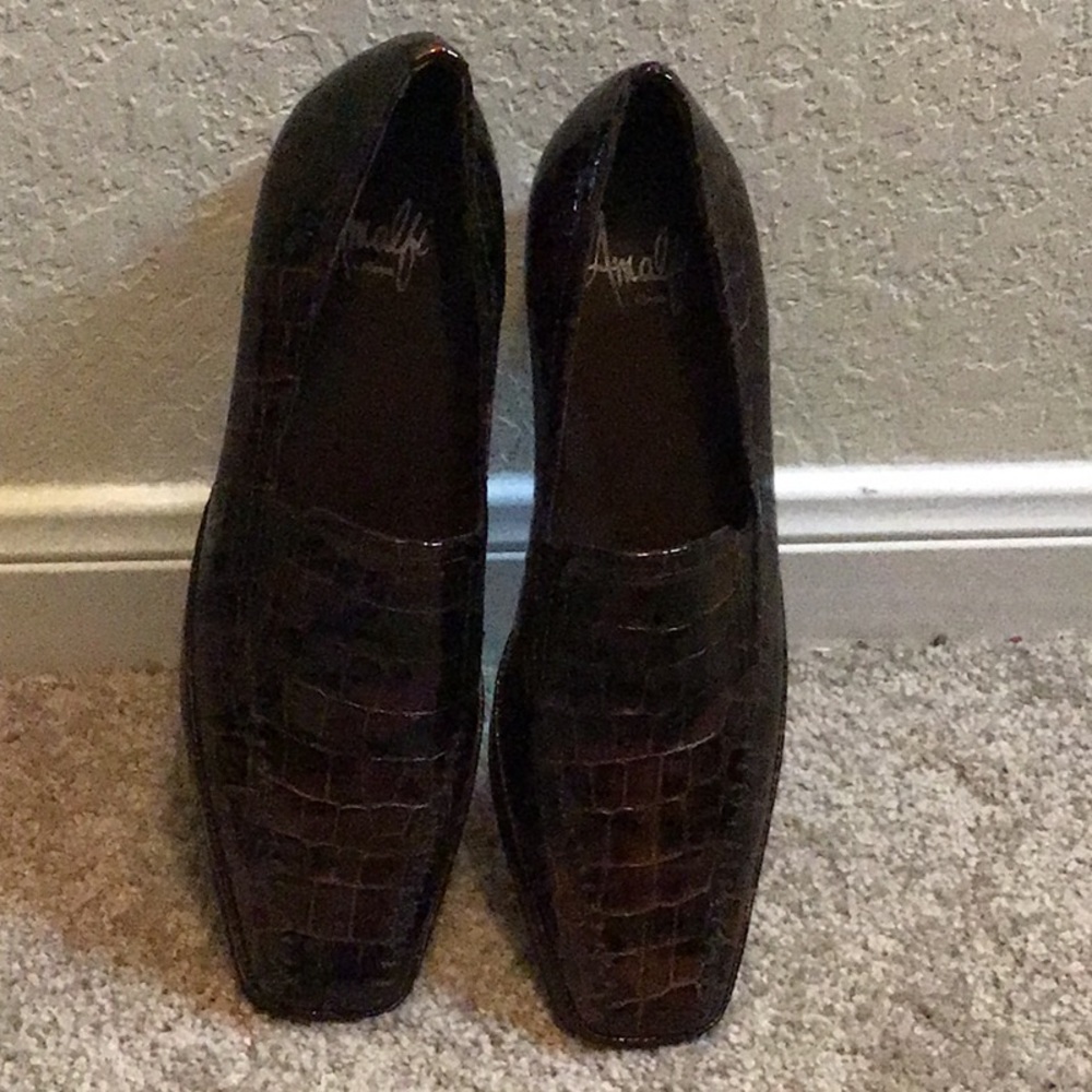 Amalfi Loafers Brown Leather Size 8s
